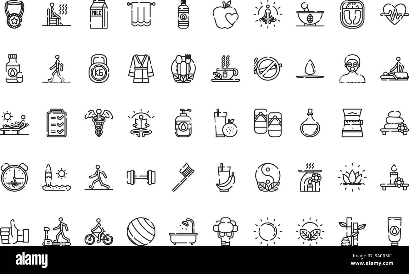 Hochwertige Sammlung von Vektorsymbolen mit editierbarer Kontur. Ideal für professionelle und kreative Projekte. Stock Vektor