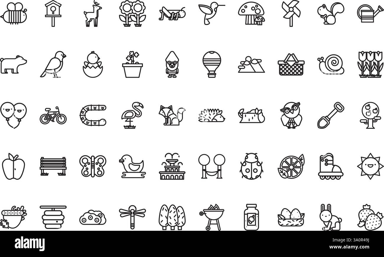 Hochwertige Sammlung von Vektorsymbolen mit editierbarer Kontur. Ideal für professionelle und kreative Projekte. Stock Vektor