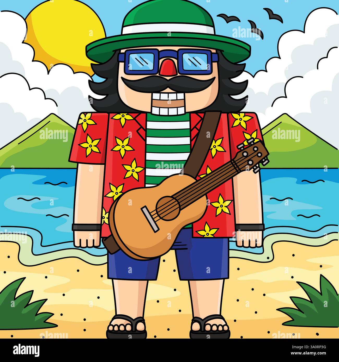 Weihnachten im Juli der Nussknacker farbige Cartoon Stock Vektor