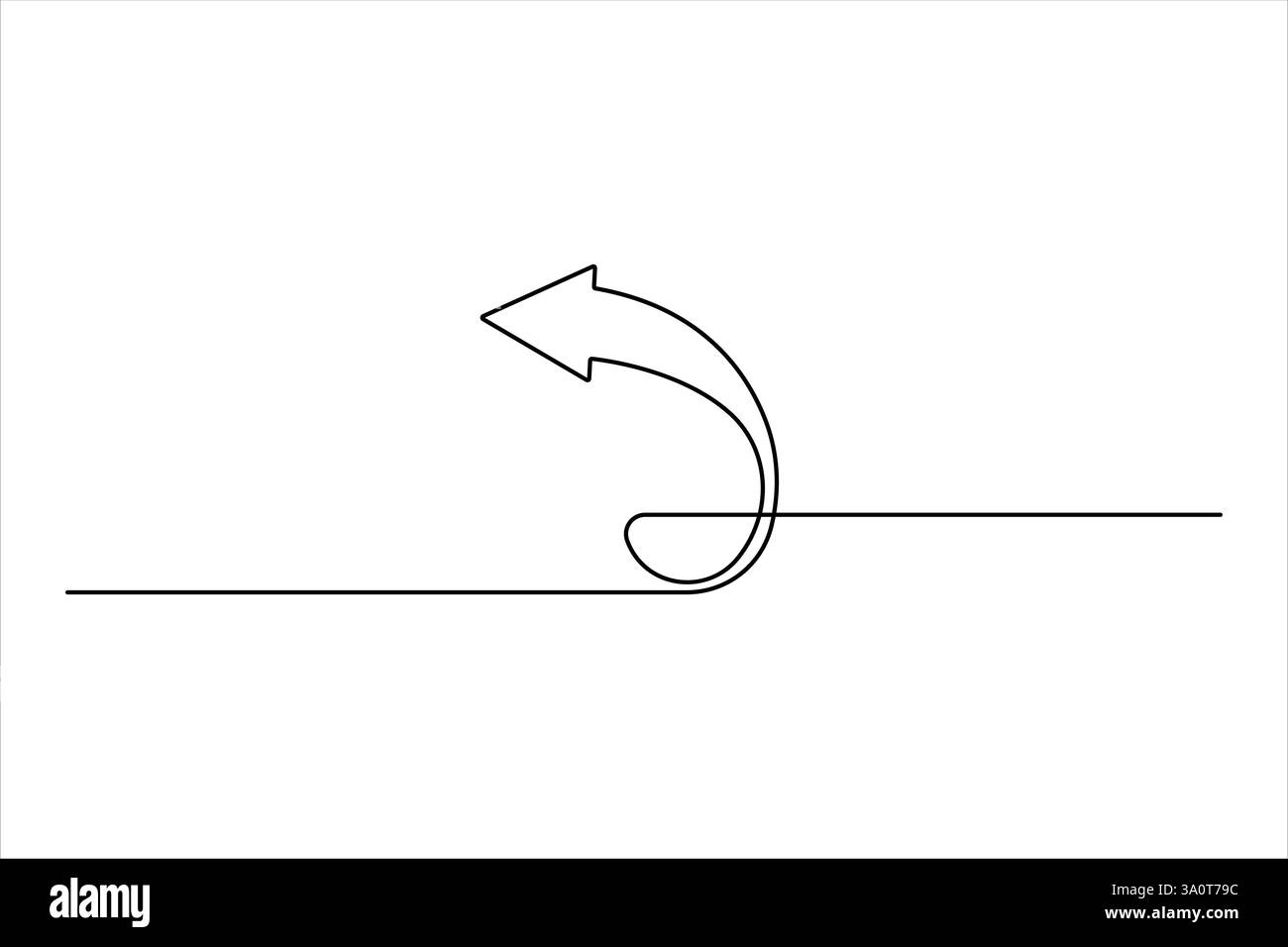 Durchgehende einzeilige Zeichnung von Pfeil, Pfeilsymbol, Vektorgrafik Stock Vektor