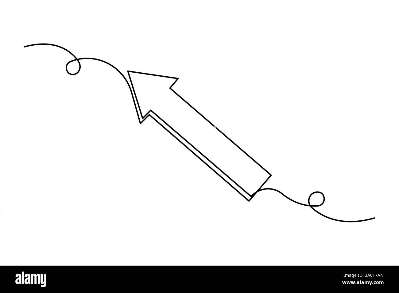 Durchgehende einzeilige Zeichnung von Pfeil, Pfeilsymbol, Vektorgrafik Stock Vektor