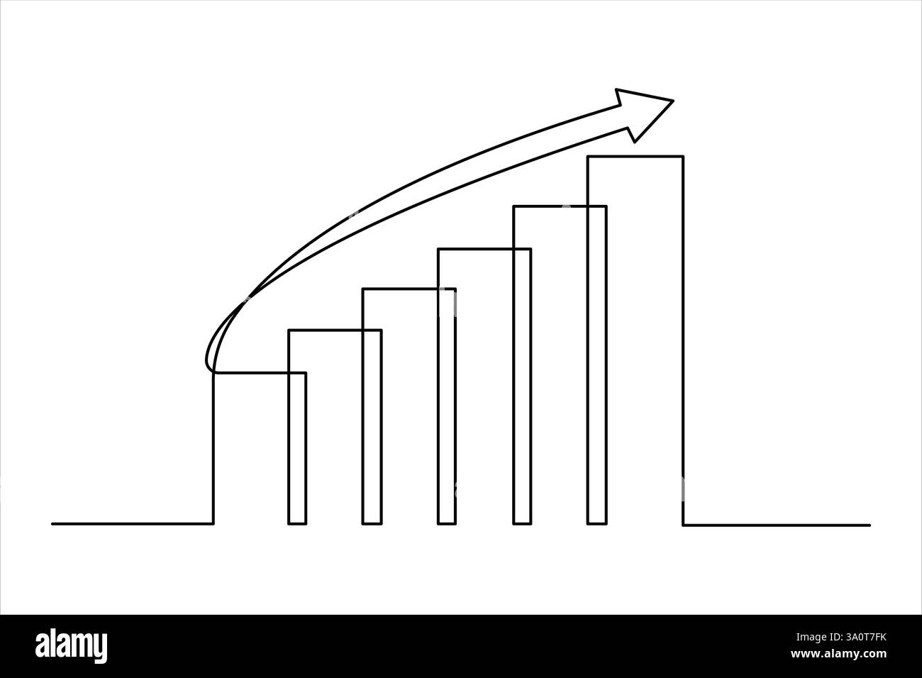 Durchgehende einzeilige Zeichnung von Pfeil, Pfeilsymbol, Vektorgrafik Stock Vektor