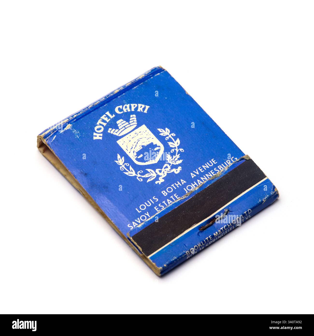 Hotel Capri, Johannesburg Vintage Matches Matchbook. Stockfoto