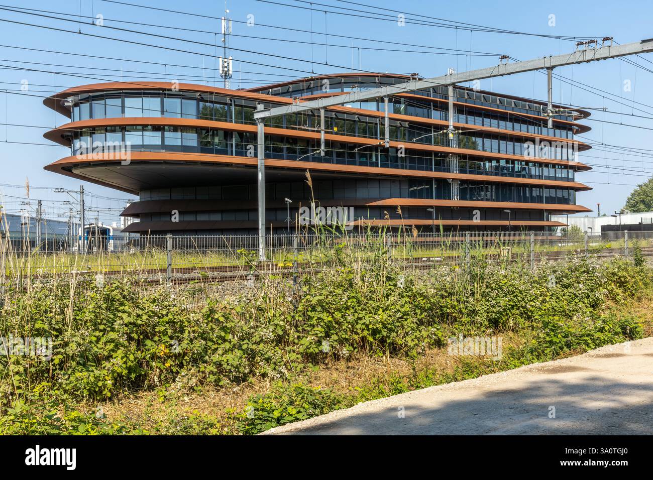 Verkeersleidingspost Utrecht ProRail: Verkehrsleitstelle Utrecht ProRail. Stockfoto