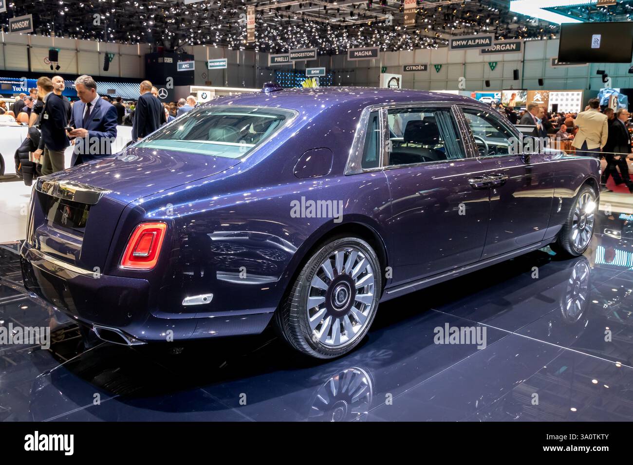Rolls Royce hat Luxuswagen auf dem 88. Genfer Automobilsalon maßgeschneidert. Schweiz - 6. März 2018 Stockfoto