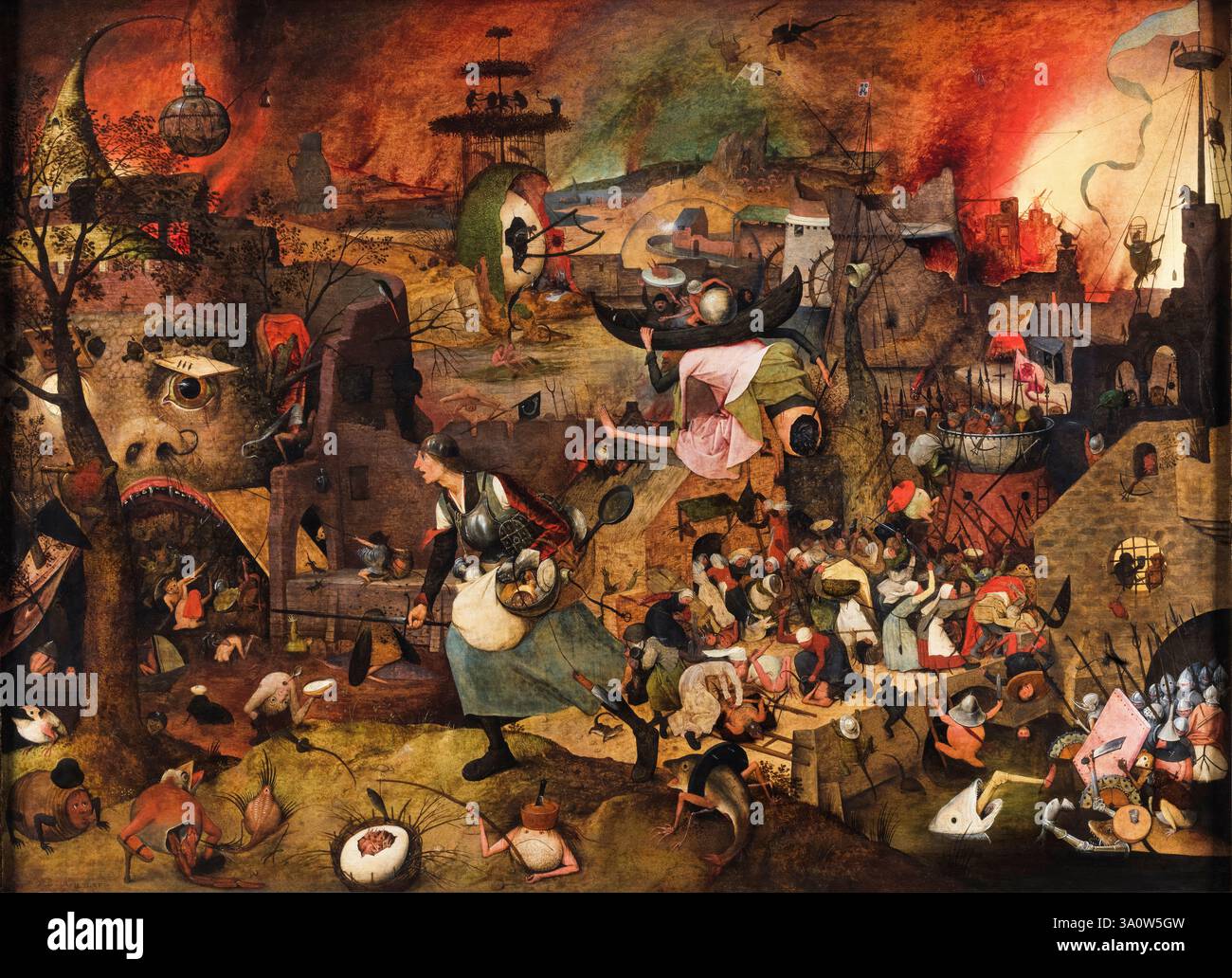 Dulle Griet (Mad Meg), Ölgemälde auf Tafel von Pieter Bruegel dem Älteren, 1558 Stockfoto Dulle Griet (Mad Meg), Ölgemälde auf Tafel von Pieter Bruegel dem Älteren, 1558 Stockfoto