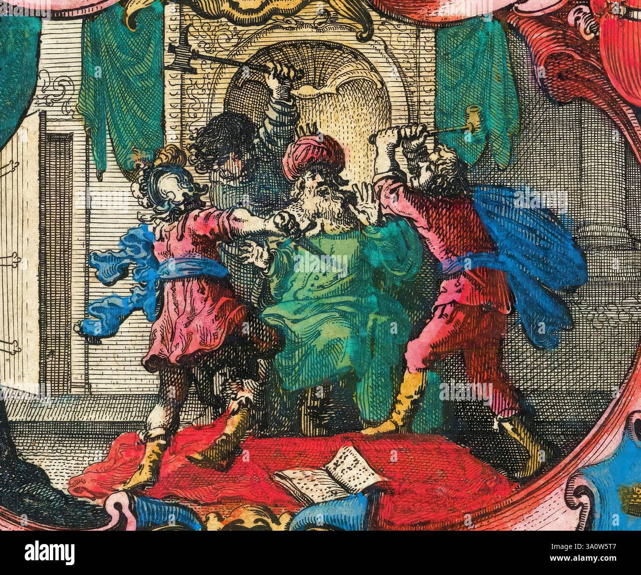 Eorpwald (Erpenwald oder Earpwald), angelsächsischer König der östlichen Winkel von ca. 624 bis zu seiner Ermordung um 627 oder 632, Portraitillustration von Willem Janszoon Blaeu, um 1640 Stockfoto