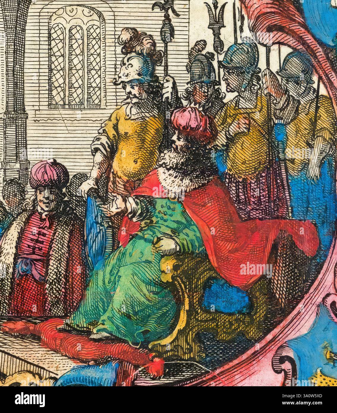 Cynegils, angelsächsischer König von Wessex von ca. 611 bis ca. 642, Portraitillustration von Willem Janszoon Blaeu, ca. 1640 Stockfoto