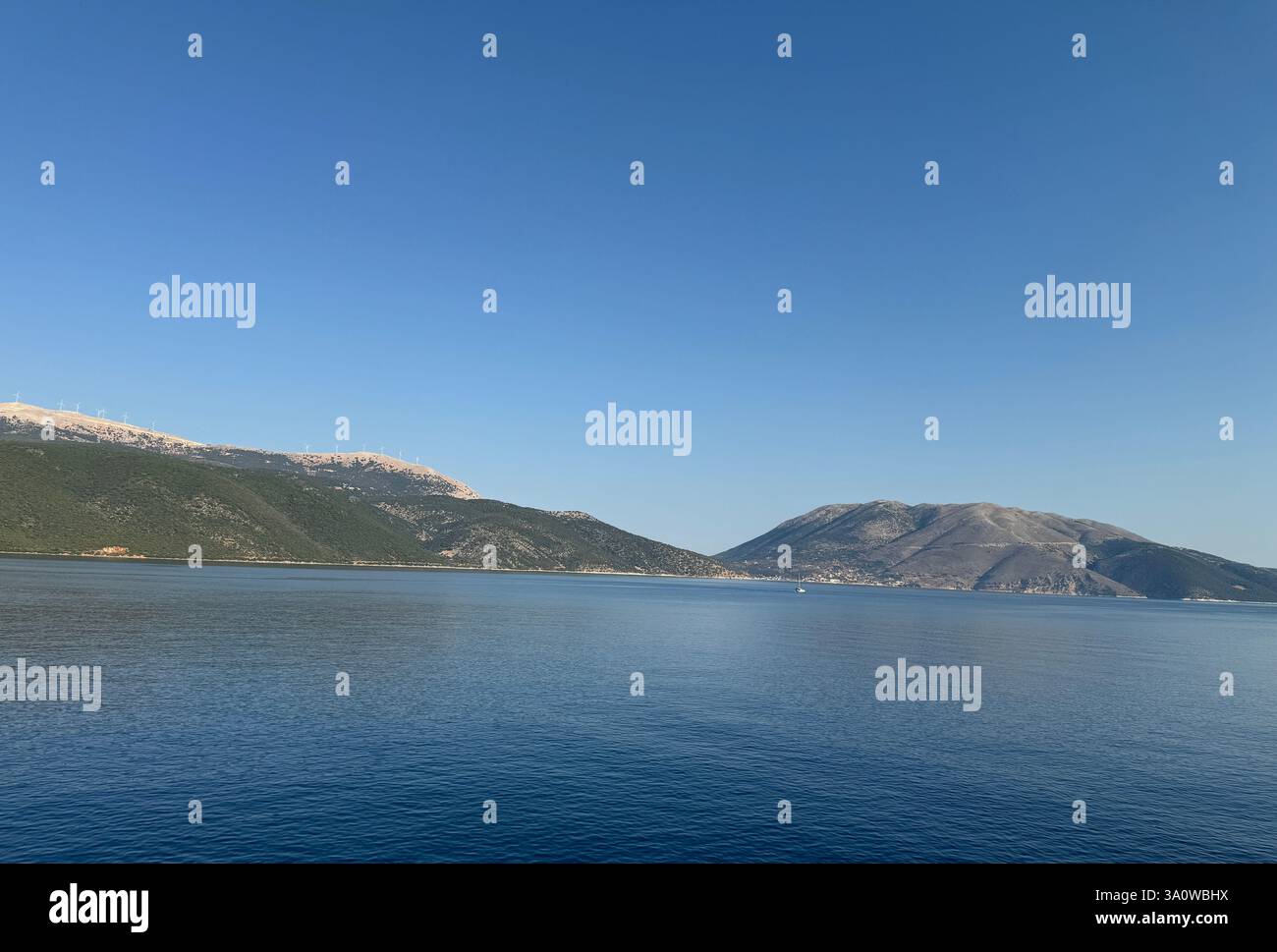 Ionisches Paradies: Kefalonia Meerblick - Smartphone-aufgenommenes Stockfoto