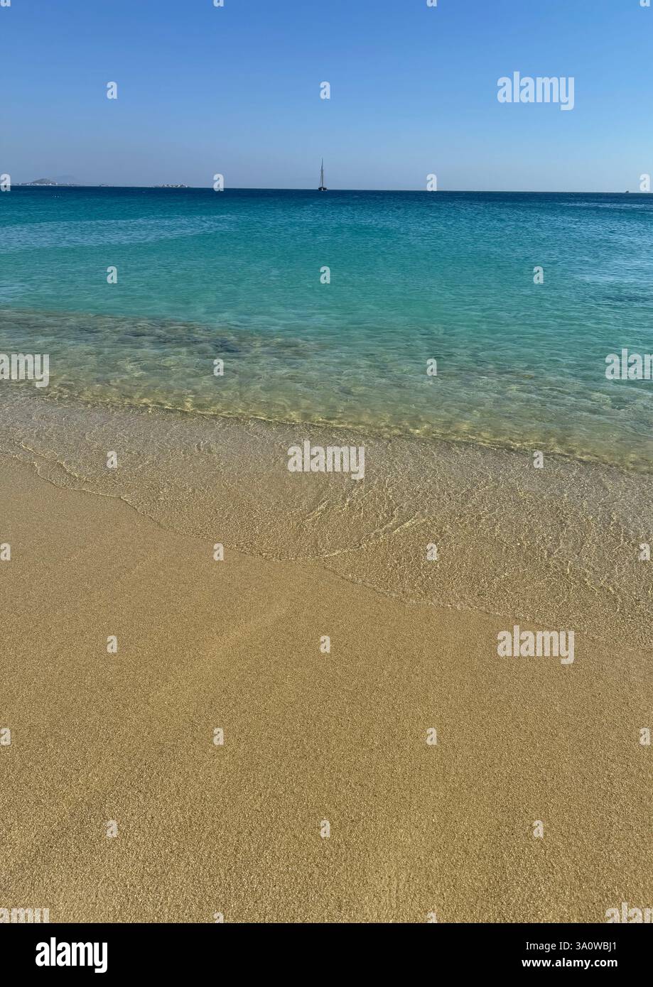 Wunderschöner Strand, Griechenland Insel Naxos - Smartphone-aufgenommenes Stockfoto
