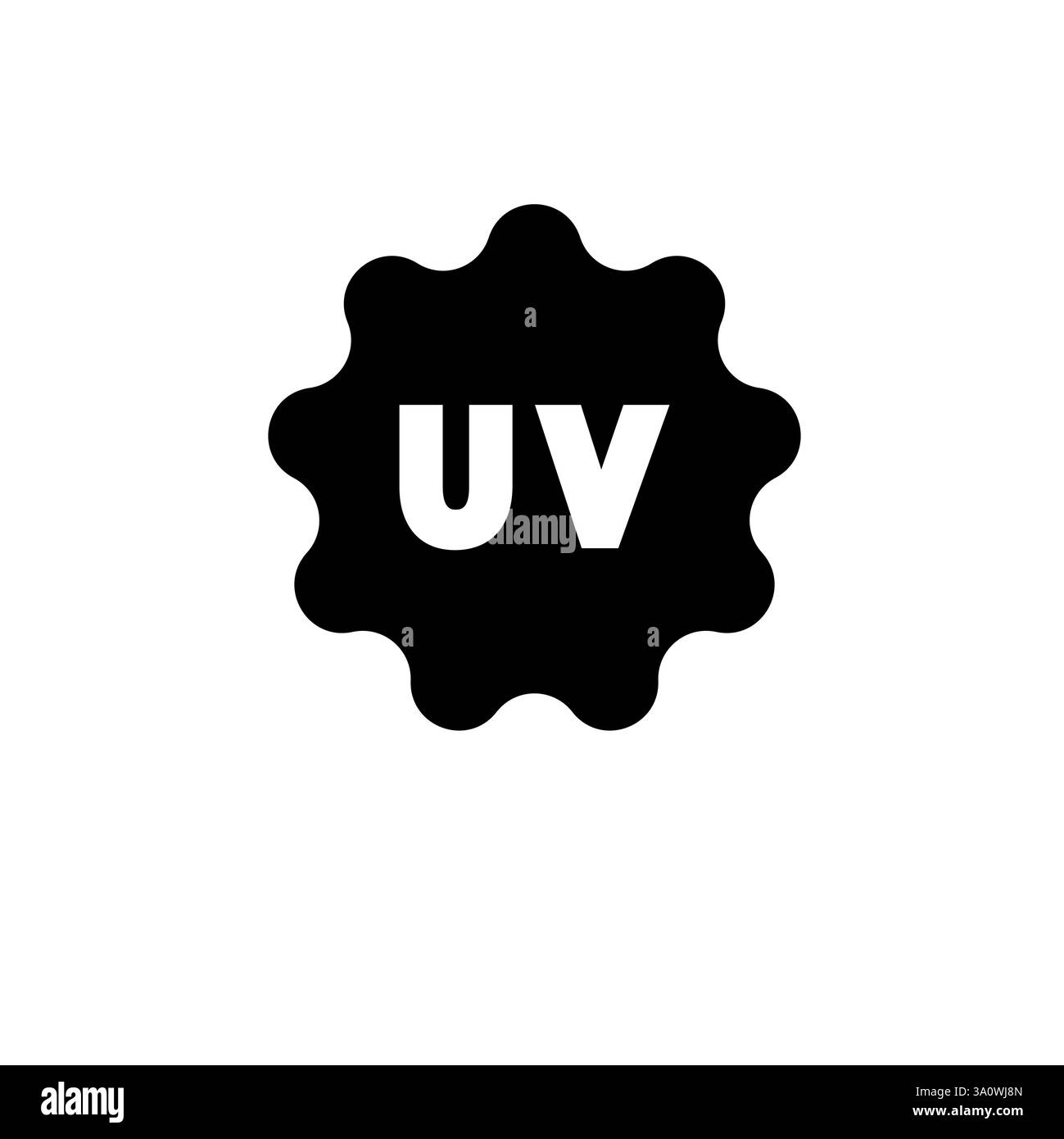 UV, Sonnenstrahl, Ultra Violet Schutz Solid Flat Vector Symbol isoliert auf weißem Hintergrund. Stock Vektor