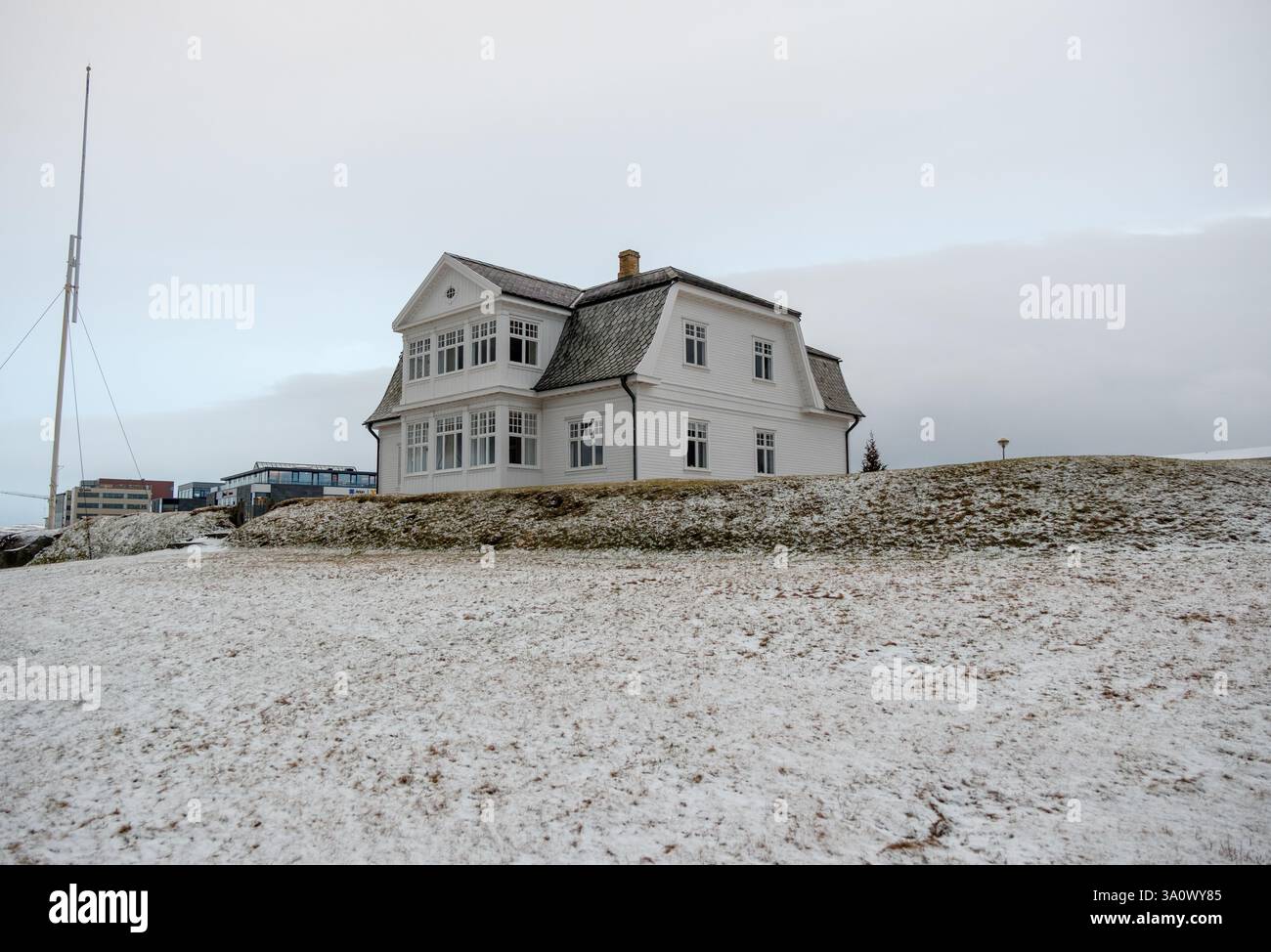 Hofoi House Island war der Ort des historischen Treffens zwischen Präsident Ronald Reagan und Michail Gorbatschow während des Kalten Krieges. Stockfoto