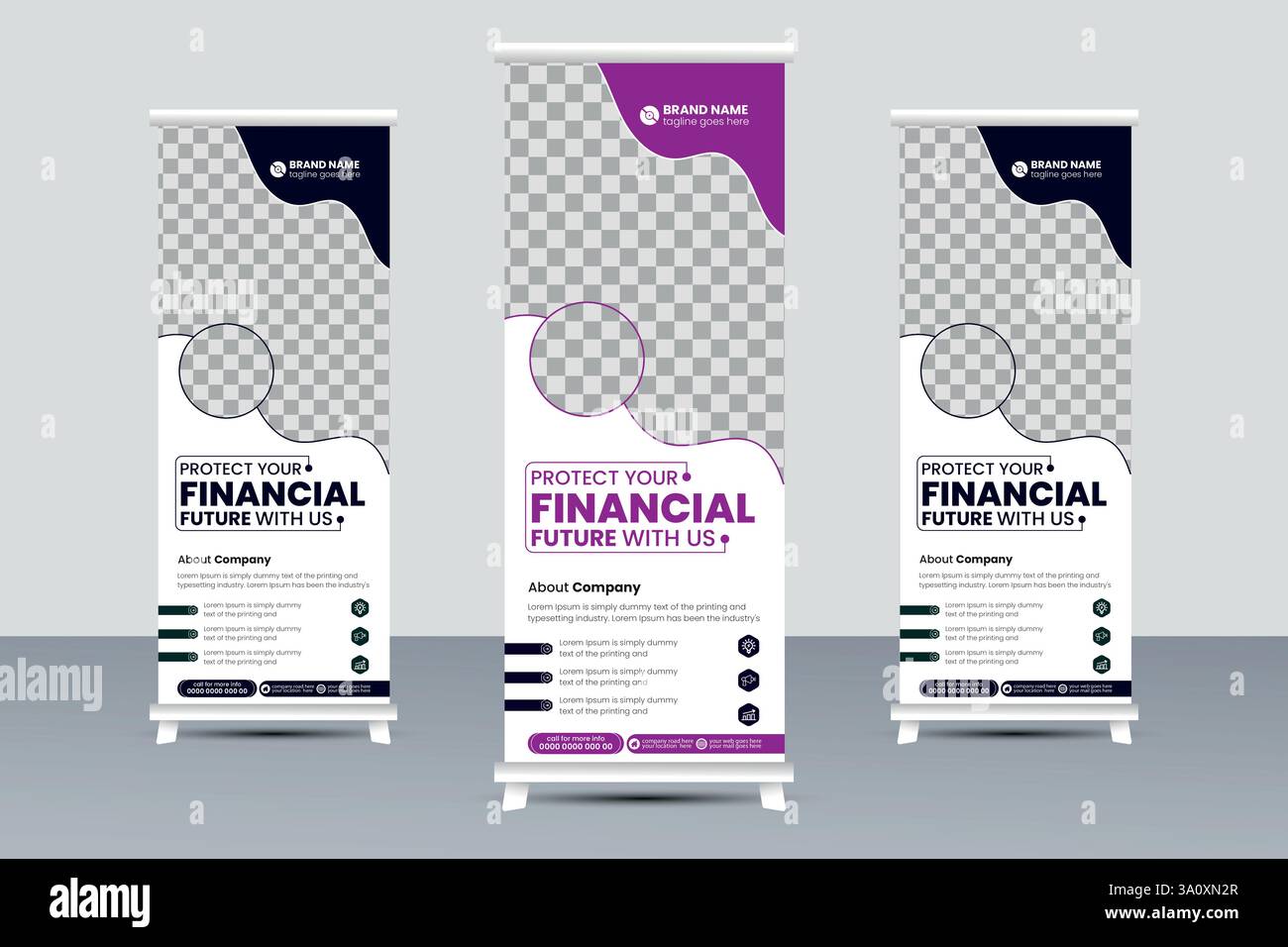 Corporate Business Roll Up Banner Design , Professional Office Roll Up Stand Banner Design Stock Vektor