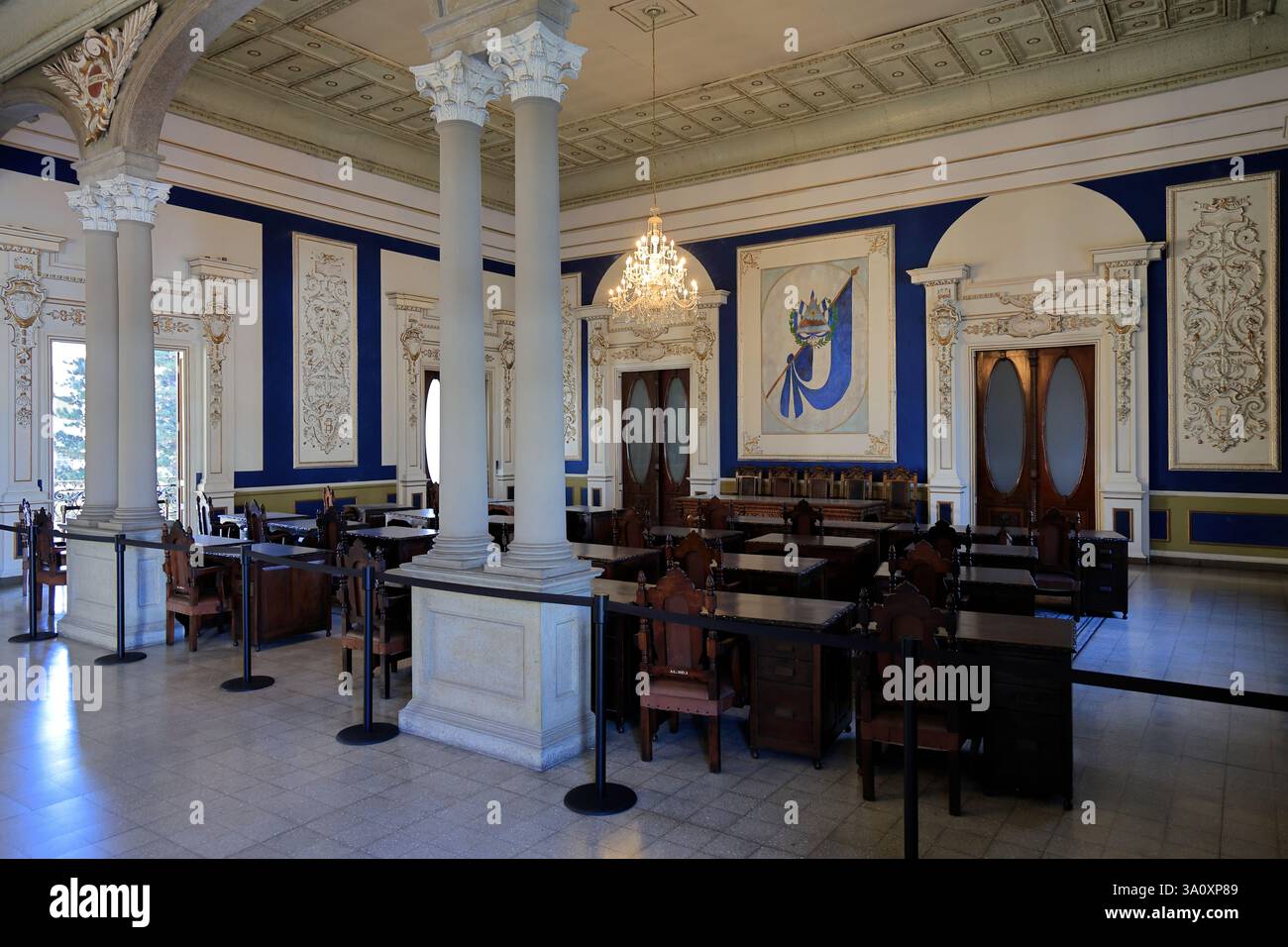 Der Blaue Saal (Salon Azul) war der Versammlungsort der Legislative von El Salvador ab 1906. San Salvador. El Salvador Stockfoto
