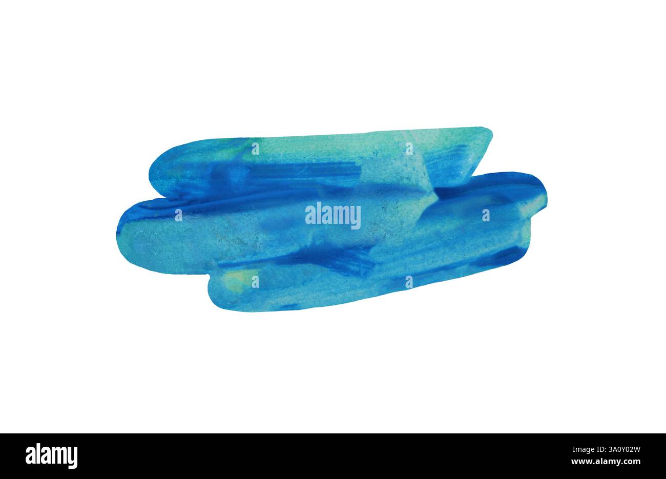 Blauer Pinsel isoliert auf weißem Hintergrund und mit Beschneidungspfaden. Stockfoto