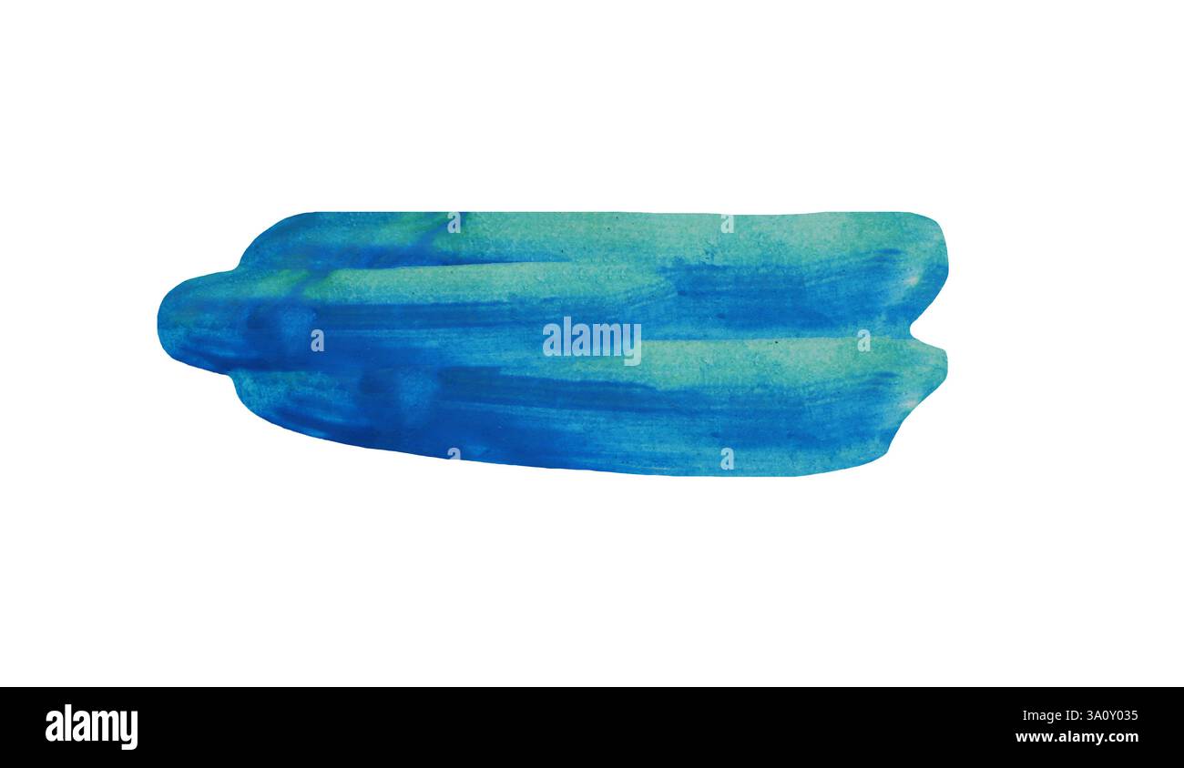 Blauer Pinsel isoliert auf weißem Hintergrund und mit Beschneidungspfaden. Stockfoto