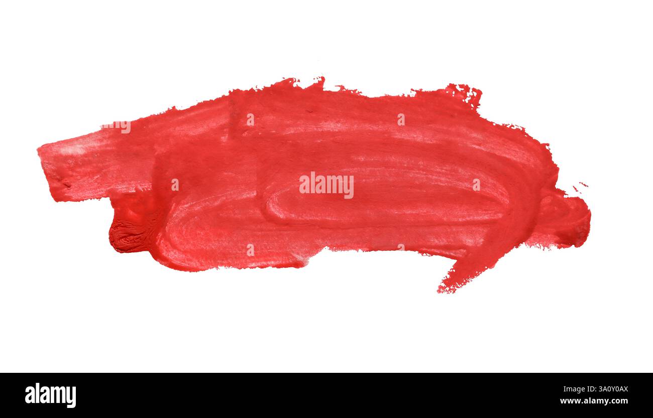 Roter Pinsel isoliert auf weißem Hintergrund und mit Beschneidungspfaden. Stockfoto