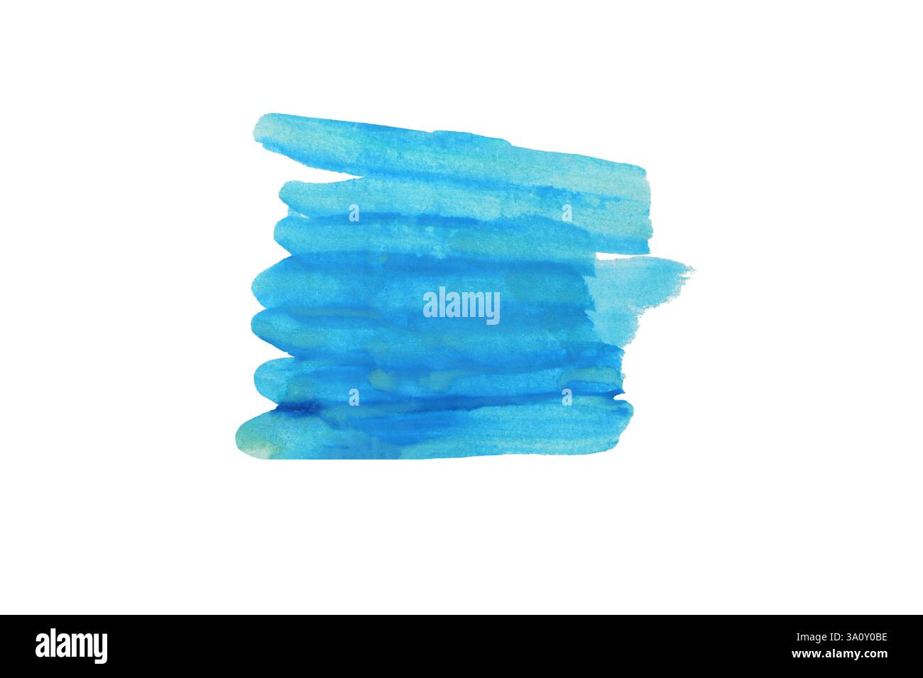 Blauer Pinsel isoliert auf weißem Hintergrund und mit Beschneidungspfaden. Stockfoto