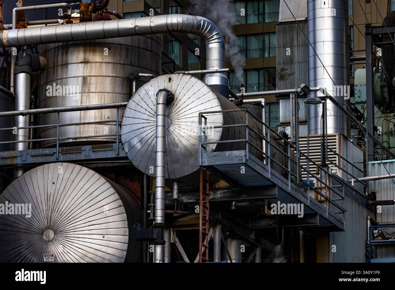 Dampfanlage im Stadtzentrum von Seattle, Washington State, USA [keine Veröffentlichungen; nur redaktionelle Lizenzierung] Stockfoto