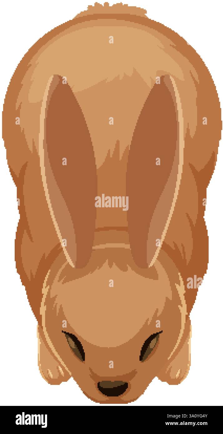 Illustration eines Kaninchens aus einer Top-Perspektive Stock Vektor
