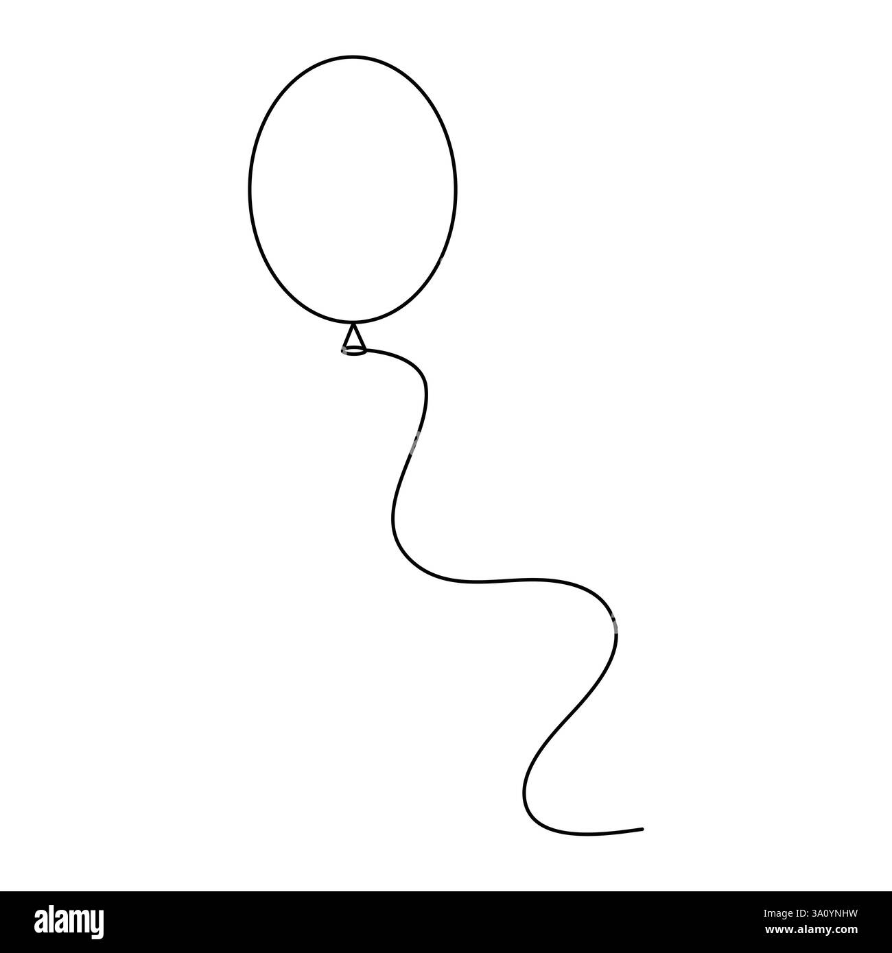 Ballon durchgehende Einzelzeilen Kunst Feier Dekoration Konzept Umriss Vektor Kunst Illustration Stock Vektor