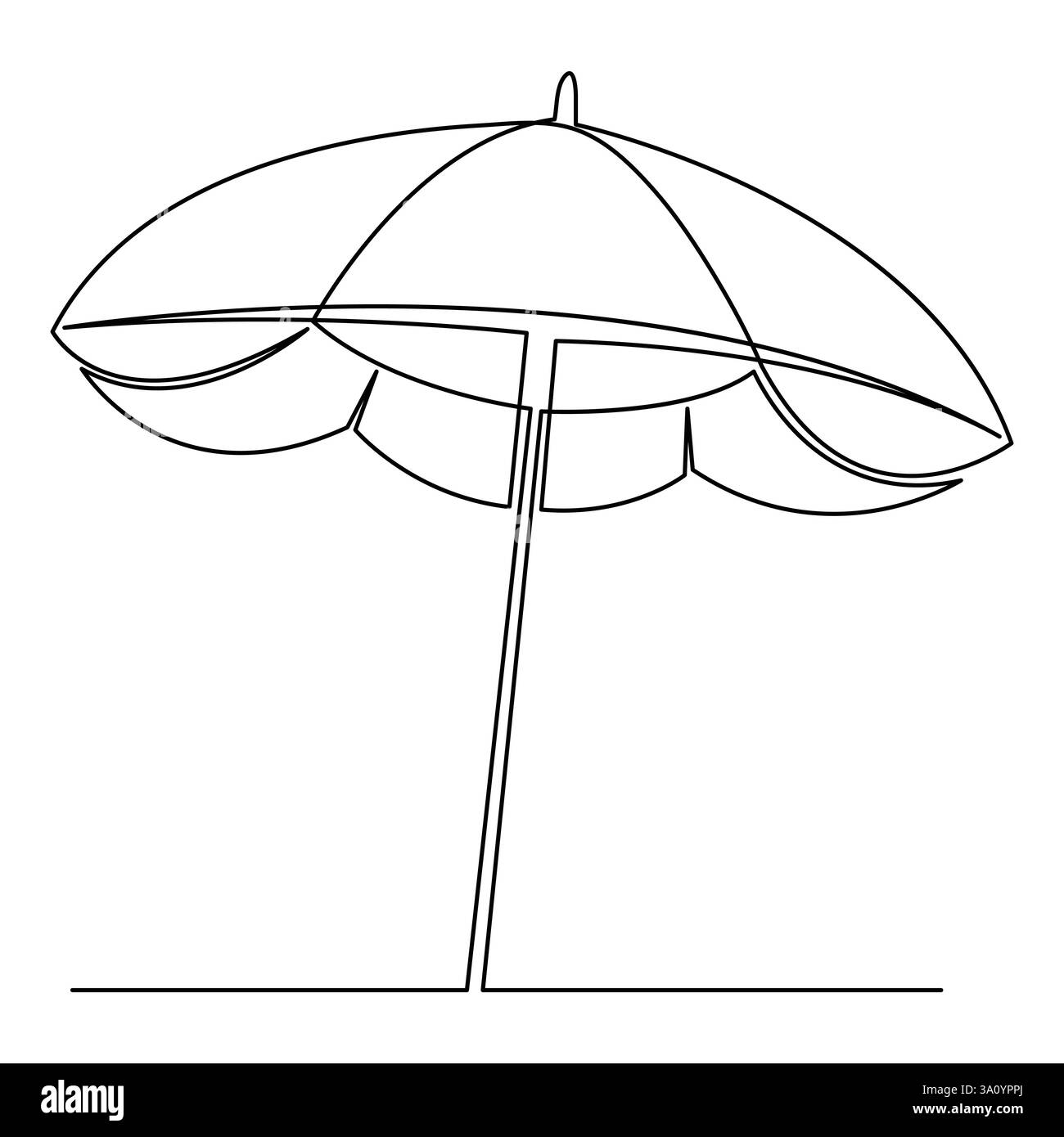 Durchgehende einzeilige Kunstzeichnung von Regenschirm-Umriss-Vektor-Kunstillustrationen Stock Vektor