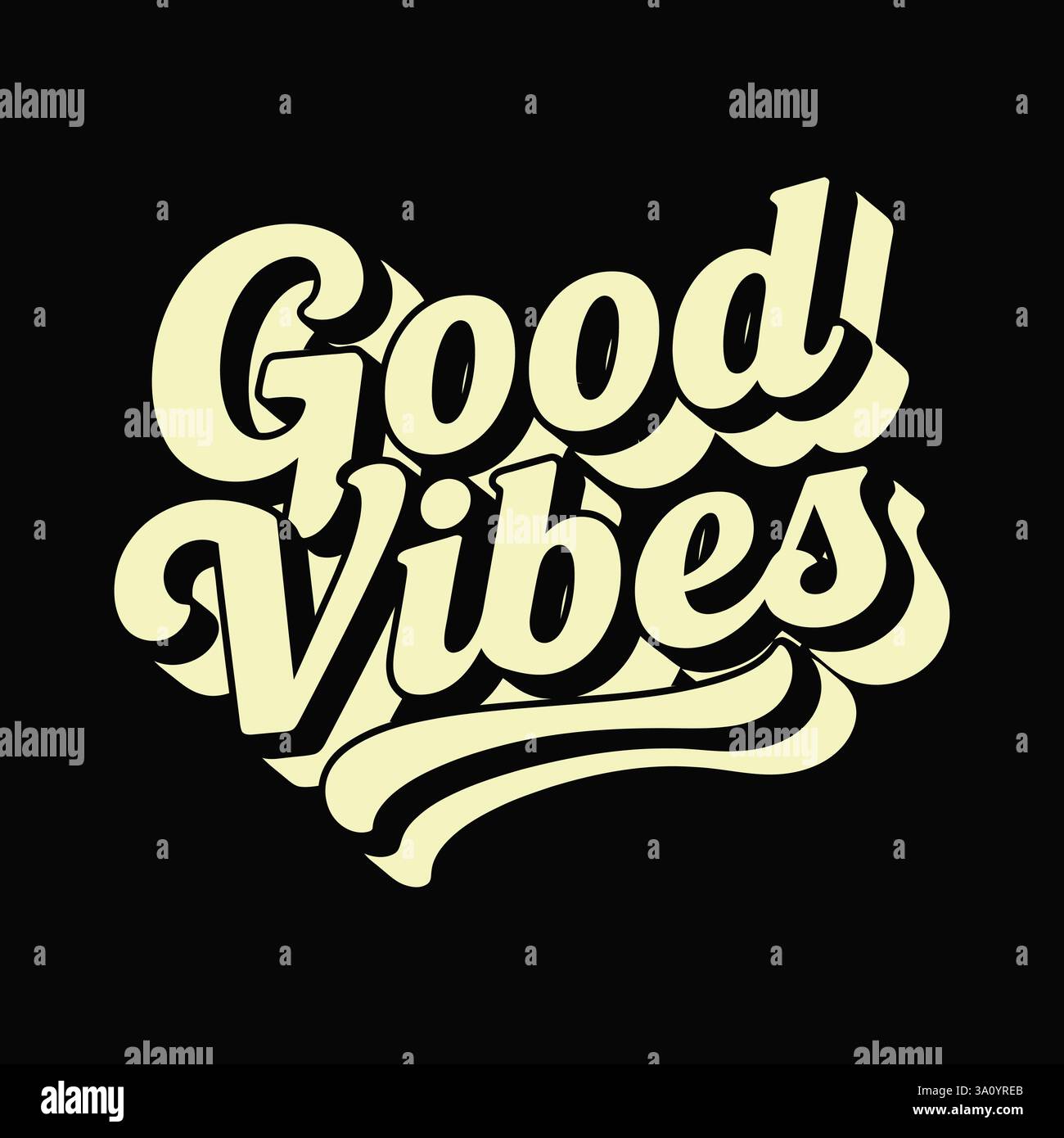 Retro-Stil Gute Vibes - T-Stück-Design für den Druck von Vektor-Kunst-Design Stock Vektor