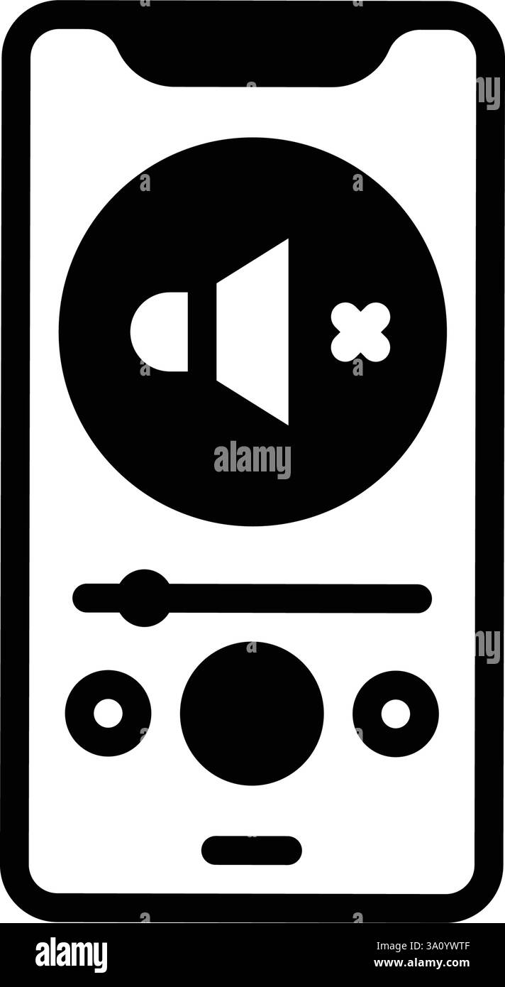 Symbol für Stummschaltung, Telefon Stock Vektor