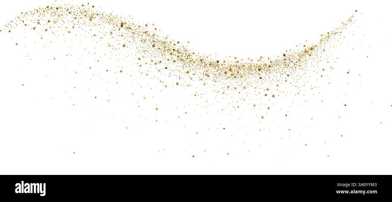 Abstraktes, glänzendes Design-Element mit goldenem Glitzer. Grußkartendesign „Frohe Weihnachten“ für Neujahr Stock Vektor