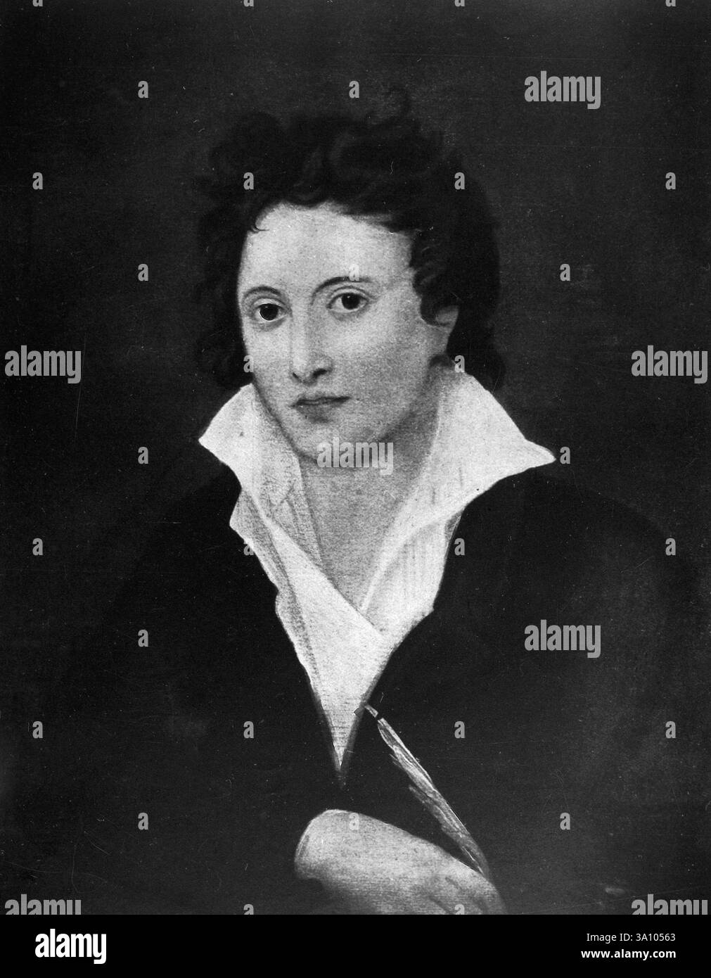 Die englische Schriftstellerin Percy Bysshe Shelley malte 1800er Jahre Stockfoto