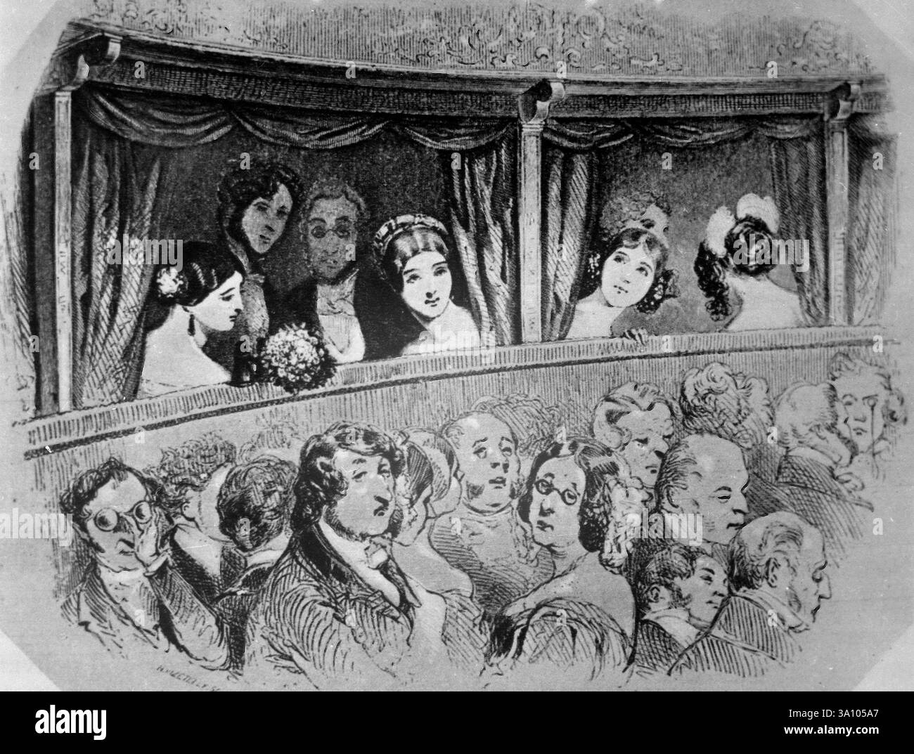 Das Publikum im Covent Garden, Illustration, London 1849 Stockfoto