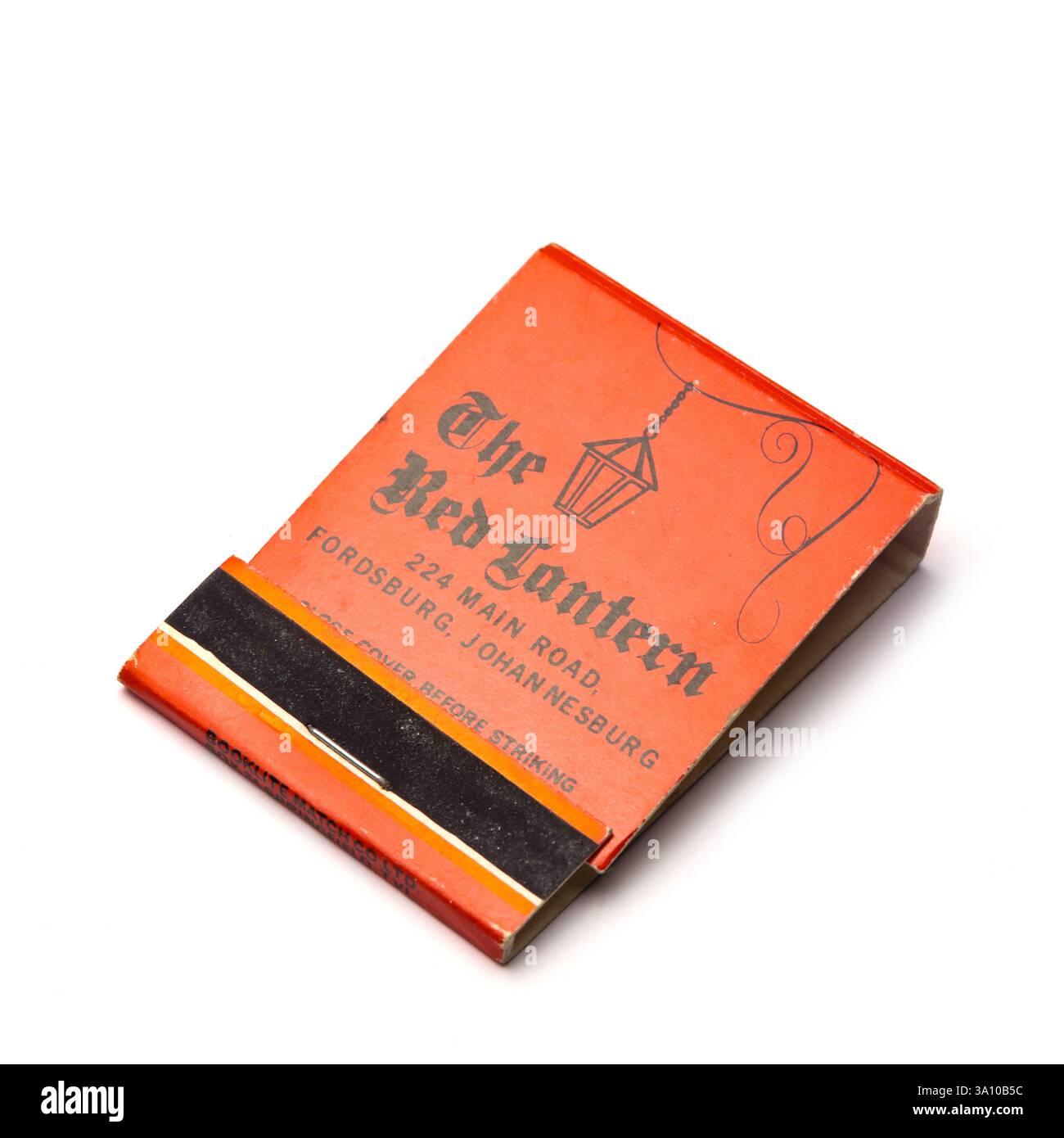 Das Red Laternen Restaurant Johannesburg Vintage Streichholzbuch Stockfoto