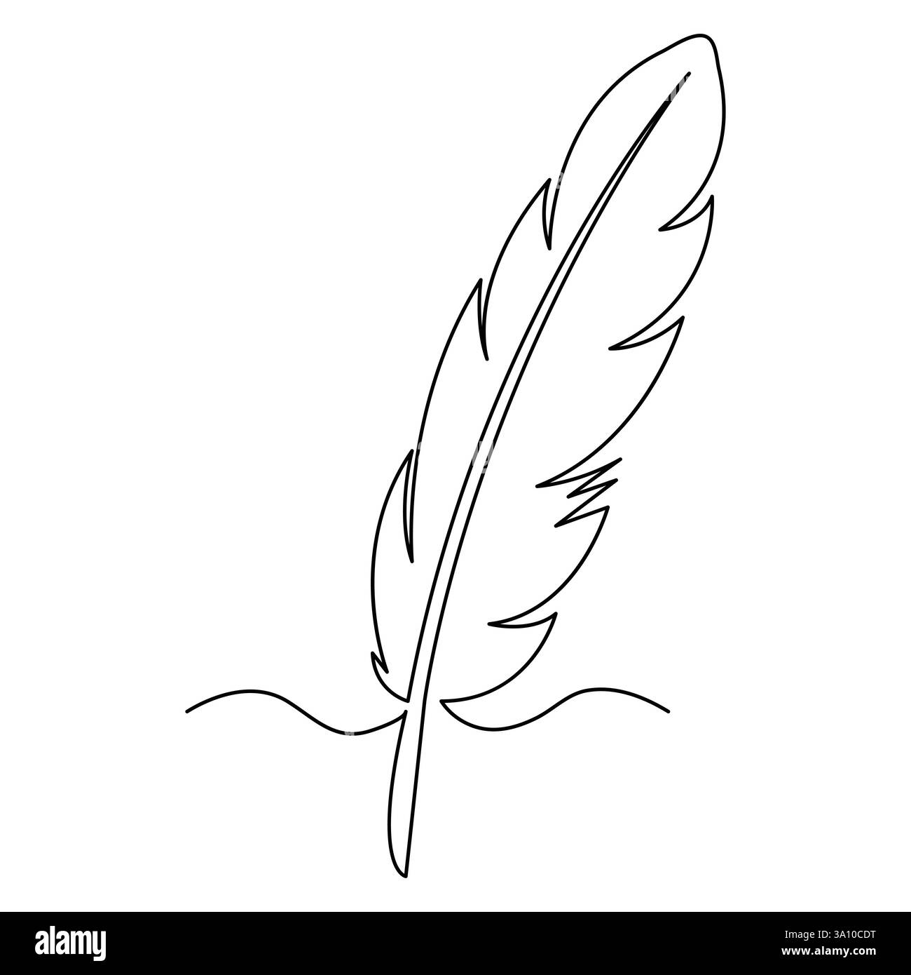 Vogelfeder kontinuierliche einzelne Linie Hand gezeichnet, um Vektor-Kunstillustration zu umreißen Stock Vektor