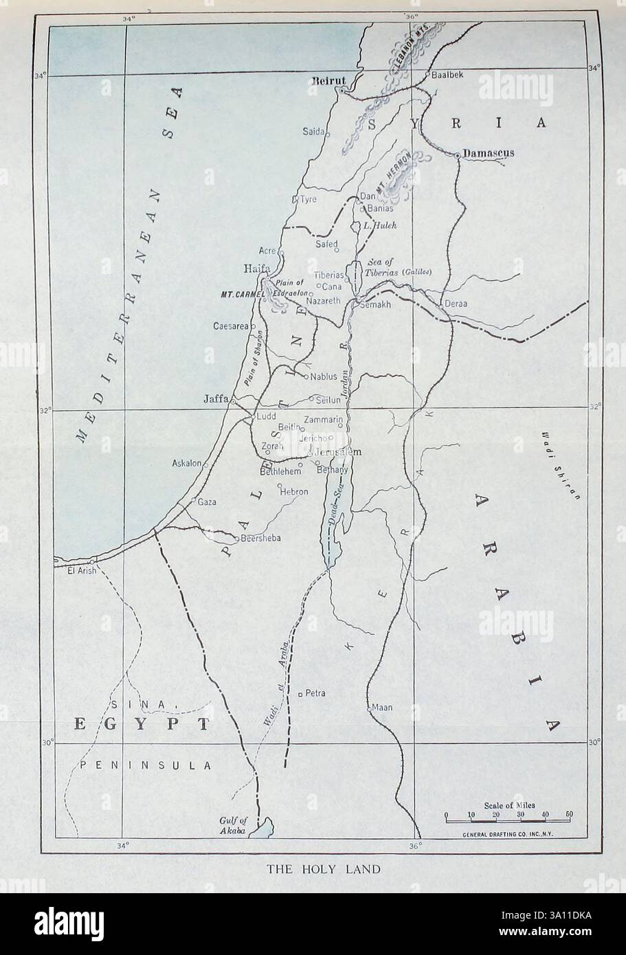 Karte des Heiligen Landes aus ' das Heilige Land und Syrien ' von Carpenter, Frank G. (Frank George), 1855-1924 veröffentlicht Garden City, N. Y., Doubleday, Page & Company 1922 Stockfoto
