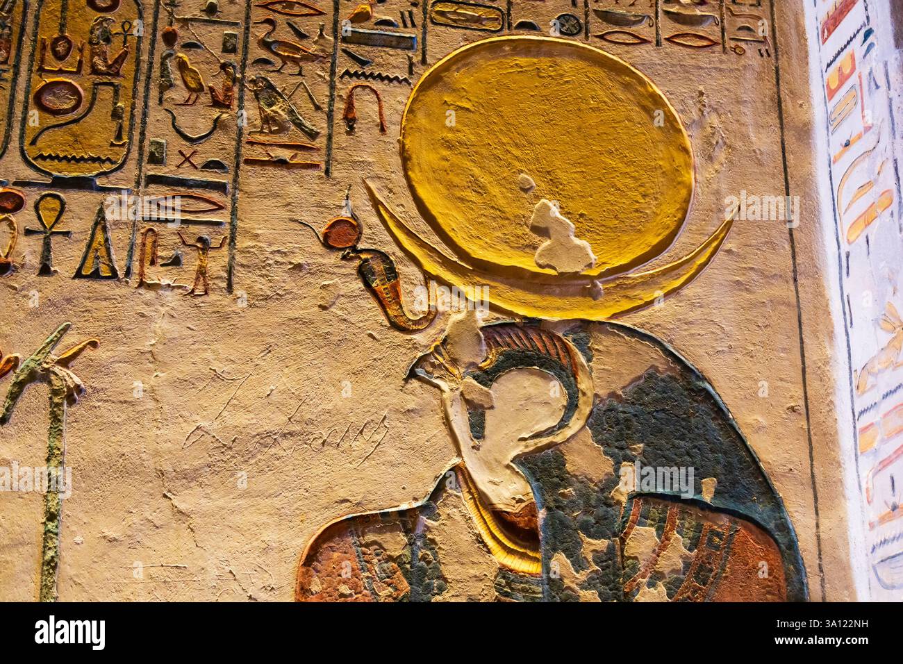 Detail aus Wandmalerei, Grab von Ramses ix., Tal der Könige, Luxor, Ägypten Stockfoto