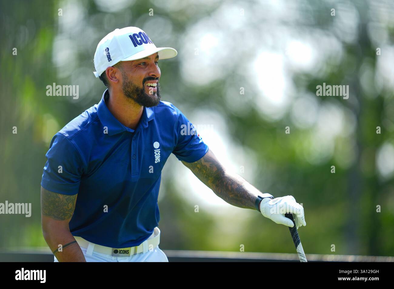 Bangkok, Thailand. März 2025. Theo Walcott sah Action während seines Singles-Spiels am zweiten Tag des Reignwood Icons of Football Turniers in Bangkok im Robinswood Golf Club. Quelle: SOPA Images Limited/Alamy Live News Stockfoto