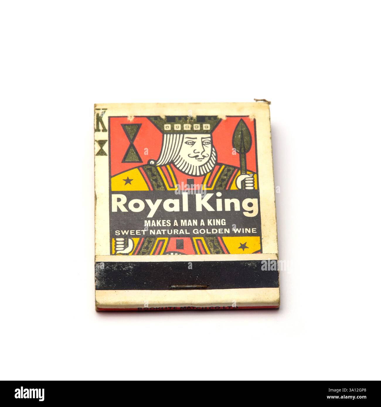 Royal King Wein Vintage Streichholzbuch Stockfoto