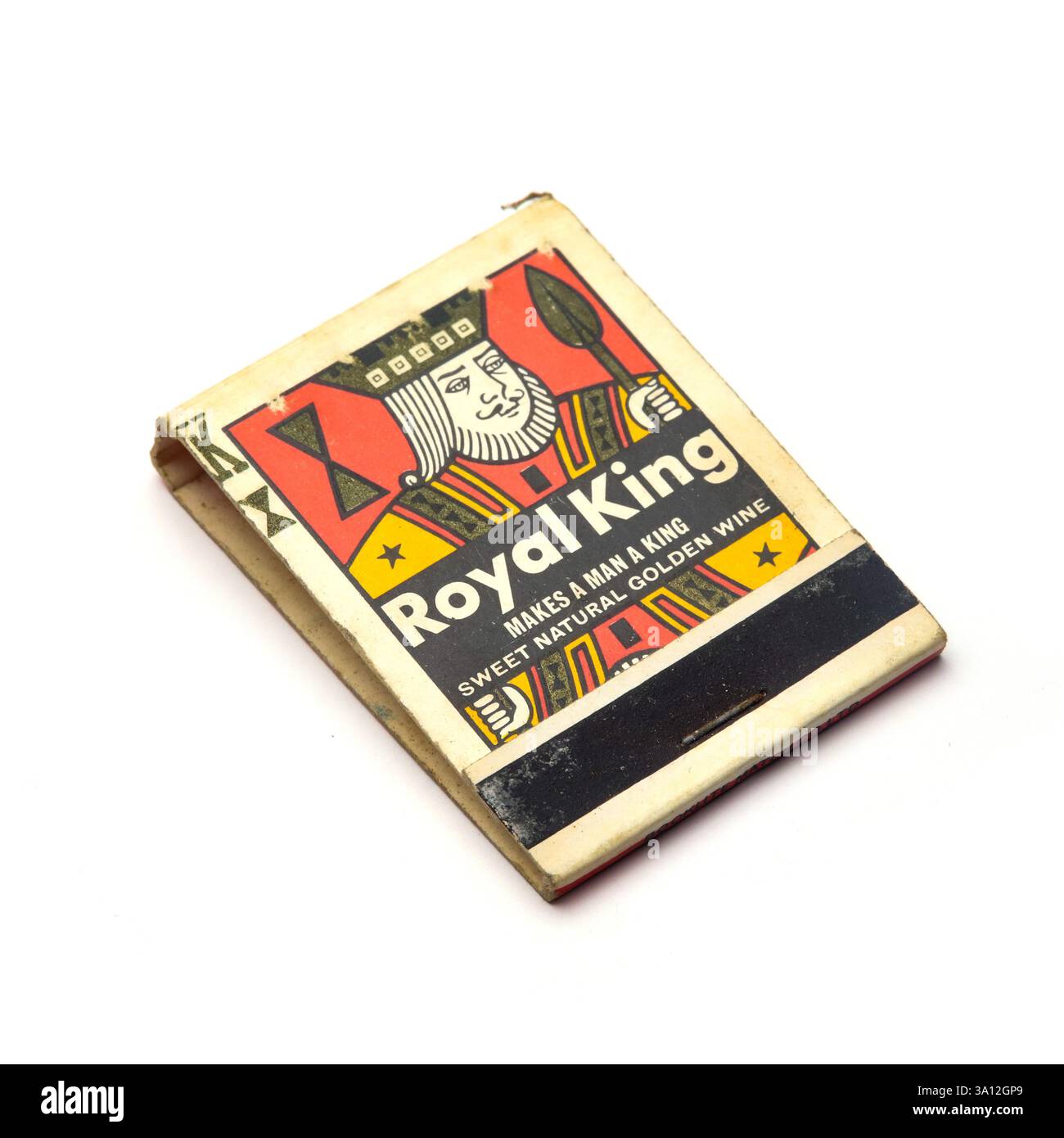 Royal King Wein Vintage Streichholzbuch Stockfoto