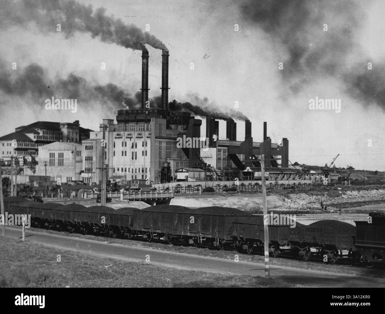 ***** Kohlezüge nach Bunnerong werden von der Botany-Linie angefahren. Drei weitere Züge sind heute Nachmittag und zwei früh morgen früh. Juli 1952. Stockfoto