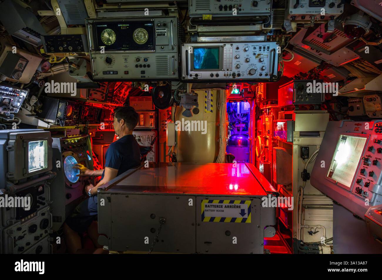 Frankreich, Morbihan, Lorient, Lorient La Base, ehemalige U-Boot-Basis, die von den Deutschen während des Zweiten Weltkriegs gebaut wurde, U-Boot Flore S645, das von 1964 bis 1989 in Betrieb war, und sein Museum Stockfoto