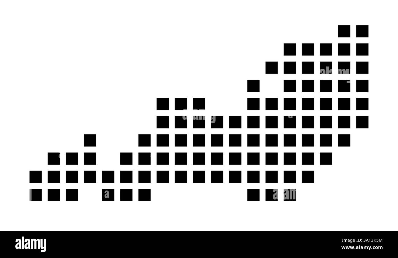 Symbol Karte der Stadt North Miami (Florida), die die Stadt mit einem Muster von nur wenigen schwarzen Quadraten zeigt Stockfoto