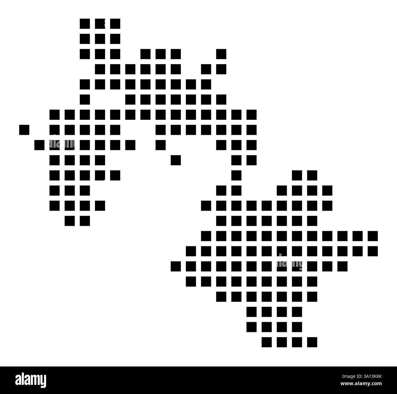 Symbol Karte der Stadt Orlando (Florida) zeigt die Stadt mit einem Muster von nur wenigen schwarzen Quadraten Stockfoto