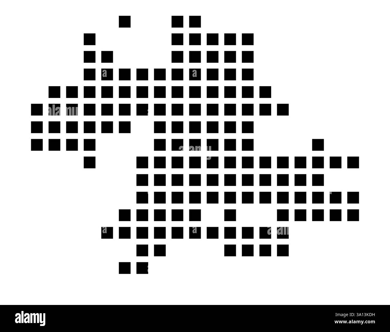 Symbol Karte der Stadt Sanford (Florida), die die Stadt mit einem Muster von nur wenigen schwarzen Quadraten zeigt Stockfoto