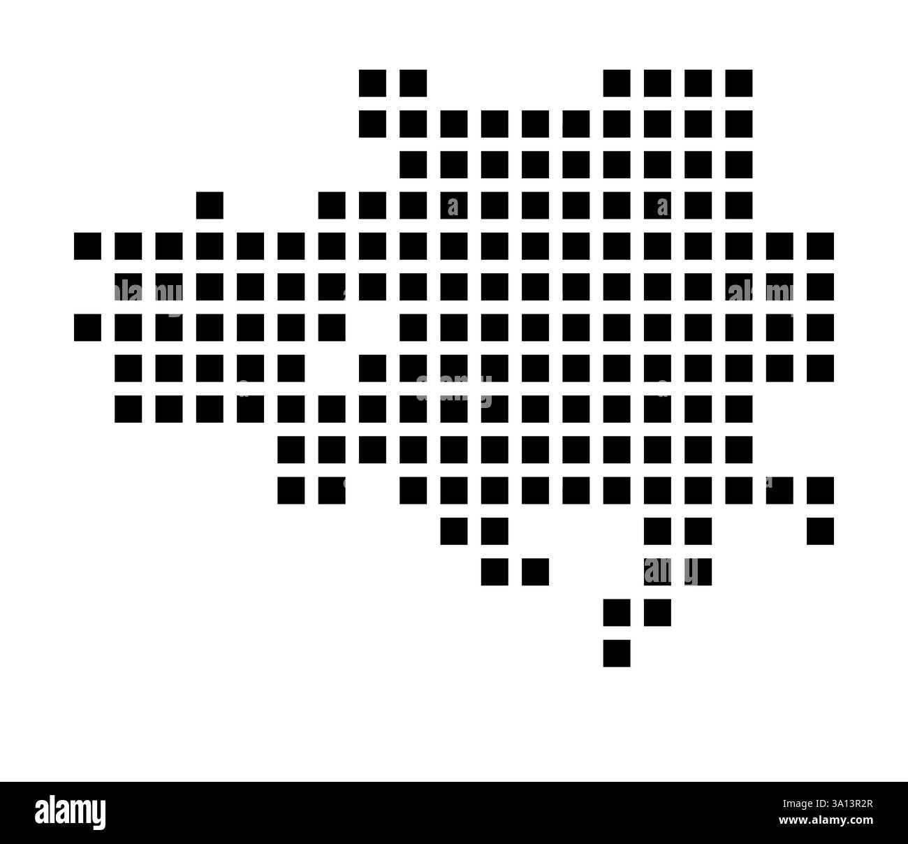 Symbol Karte von Iowa City (Iowa), die die Stadt mit einem Muster von nur wenigen schwarzen Quadraten zeigt Stockfoto
