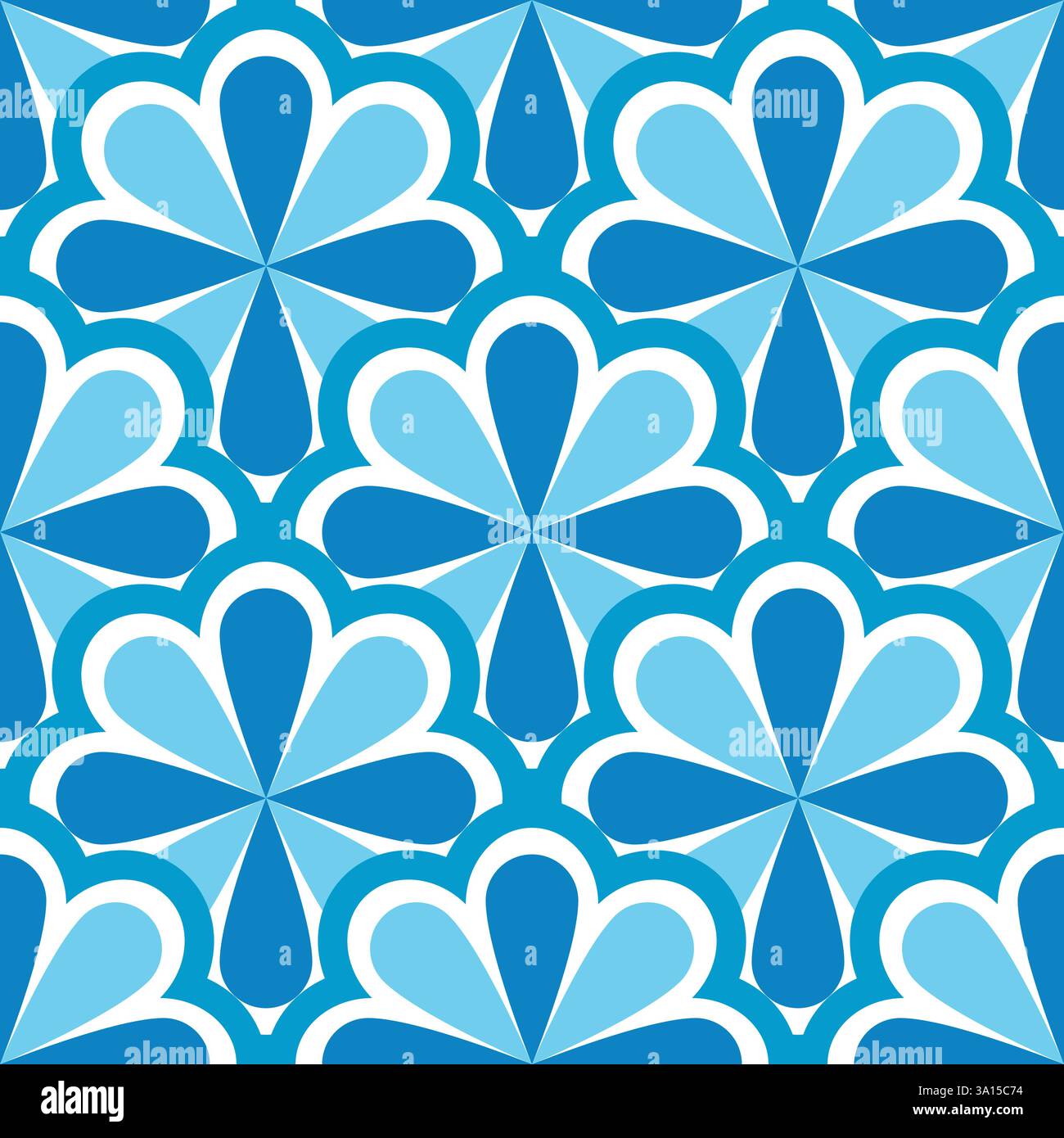 Muster Blumen nahtlos blaue Farben Stock Vektor