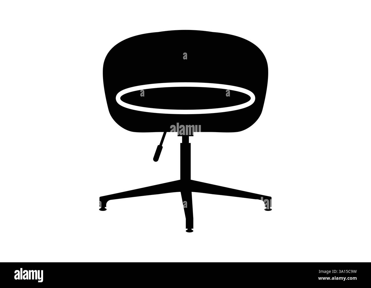 Bürostuhl Silhouette Icon – Schwarzes Drehstuhl Symbol für Arbeitsbereich und Ergonomie Stock Vektor