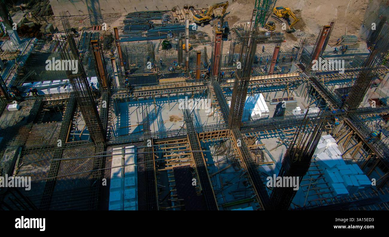 Luftaufnahme der Baustelle Stockfoto