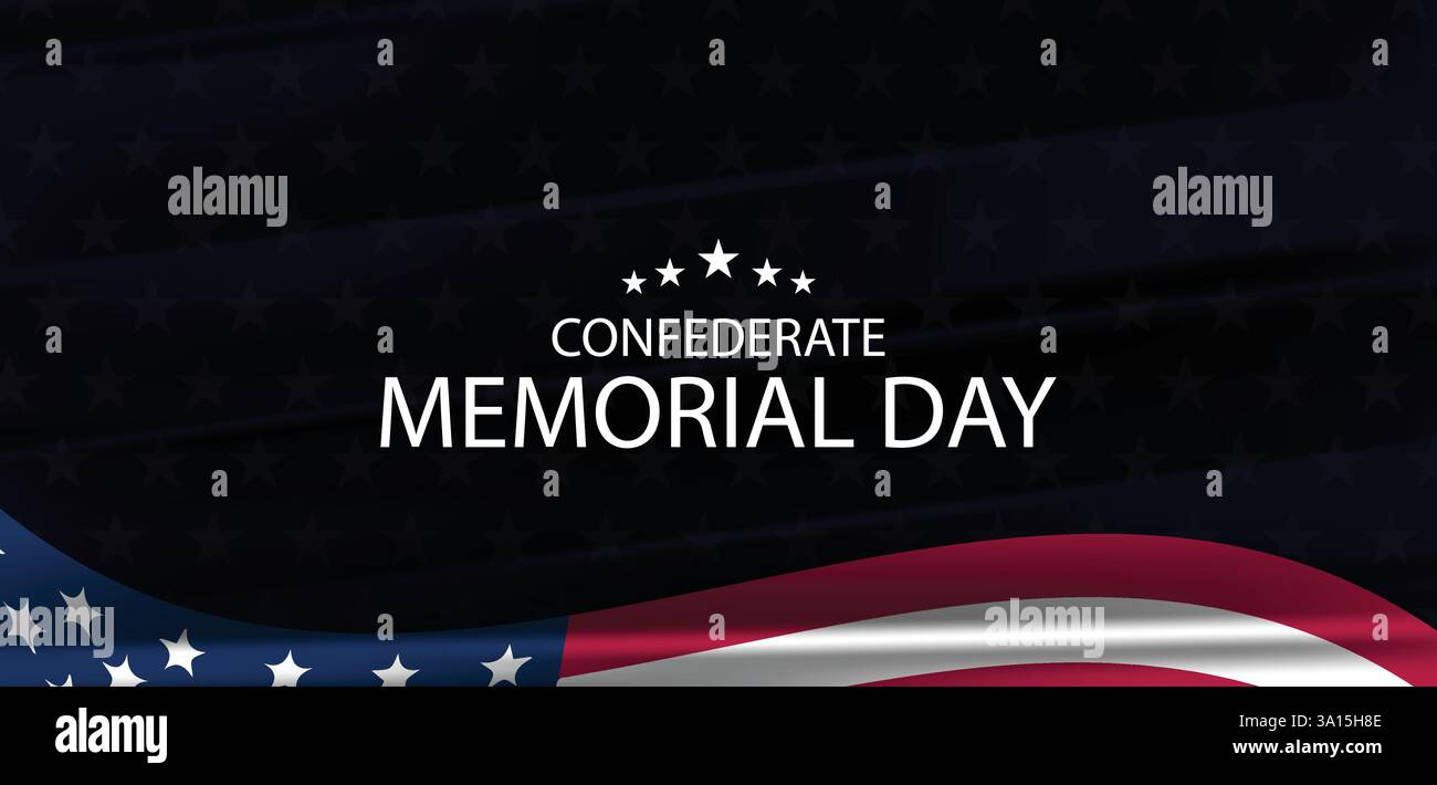 Reflexion über den Gedenktag der Konföderierten zur Ehre der Geschichte Stock Vektor