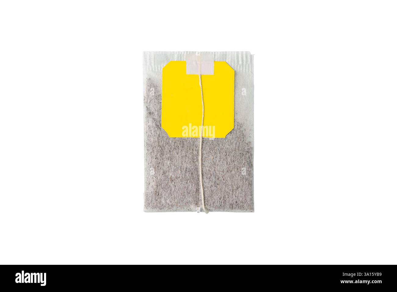 Draufsicht des Teebeutels auf weißem Hintergrund Stockfoto