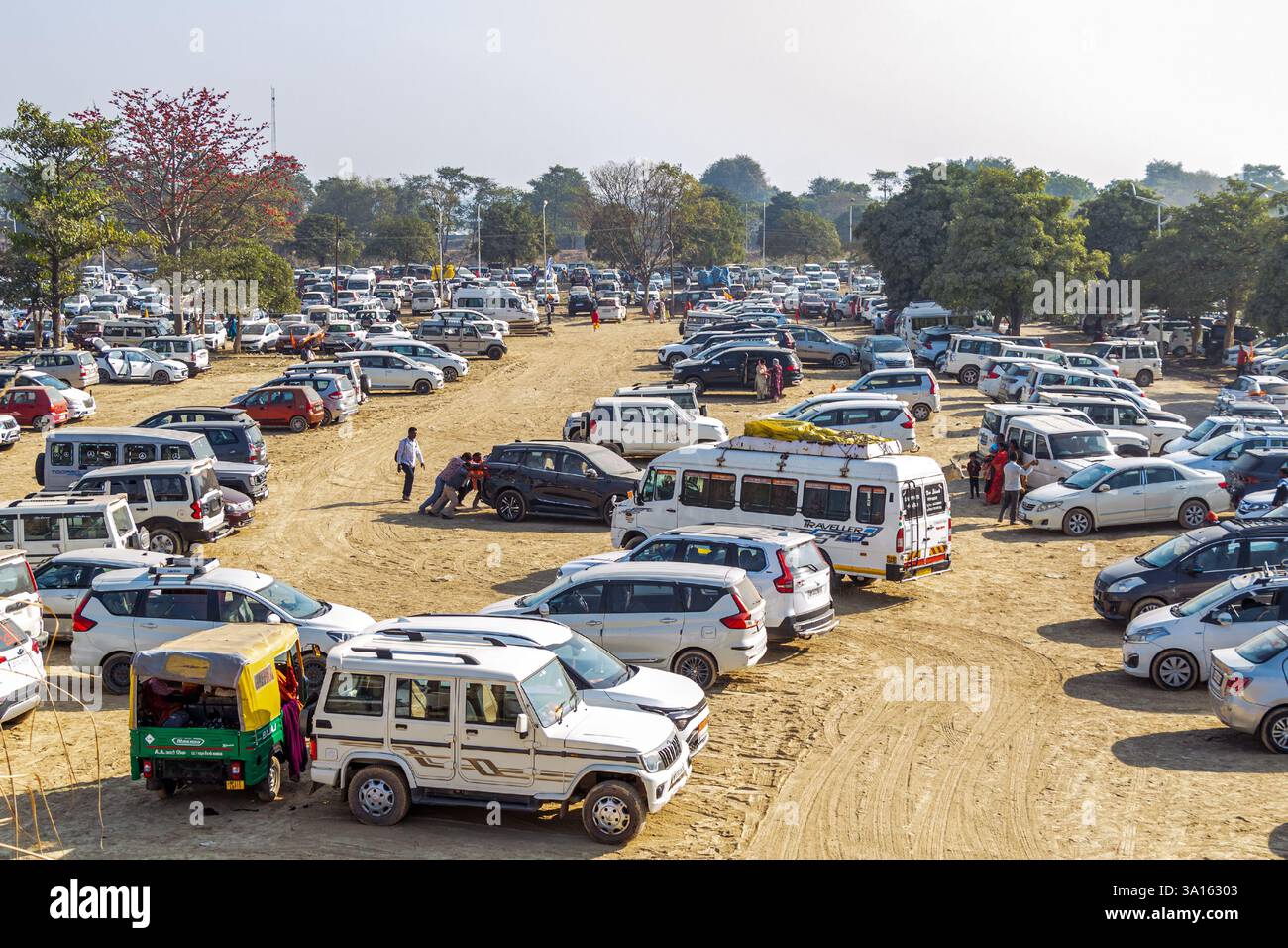 maha kumbha Parkplatz am Prayagraj uttar pradesh indien Stockfoto